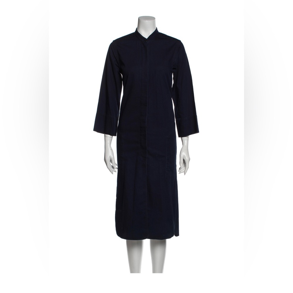Lemaire Mock Neck Midi Length Dress Blue